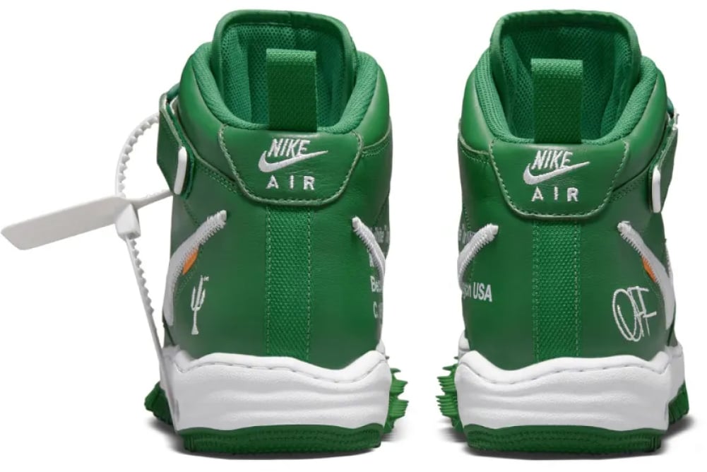 Nike Off-white X Air Force 1 Mid Sp Lthr Sneakers Groen