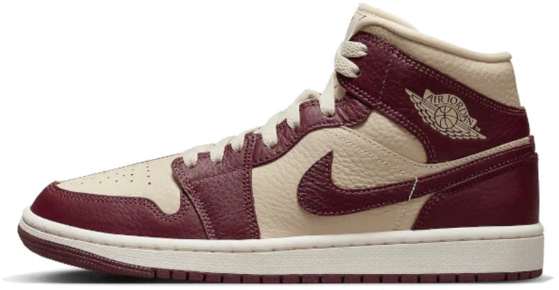 Nike Air Jordan 1 Mid Split Beach Cherrywood Red Rood