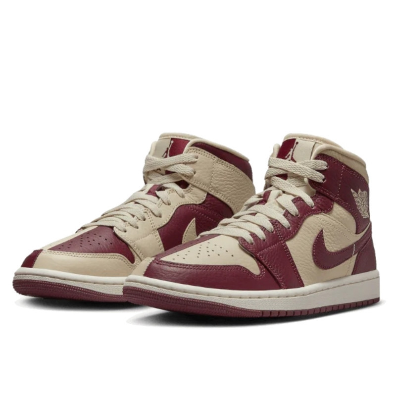 Nike Air Jordan 1 Mid Split Beach Cherrywood Red Rood