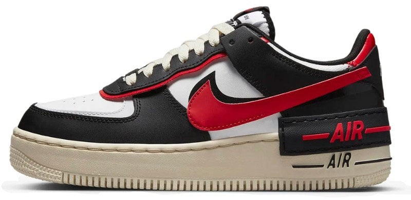 Nike Nike Air Force 1 Shadow White Black Red Zwart