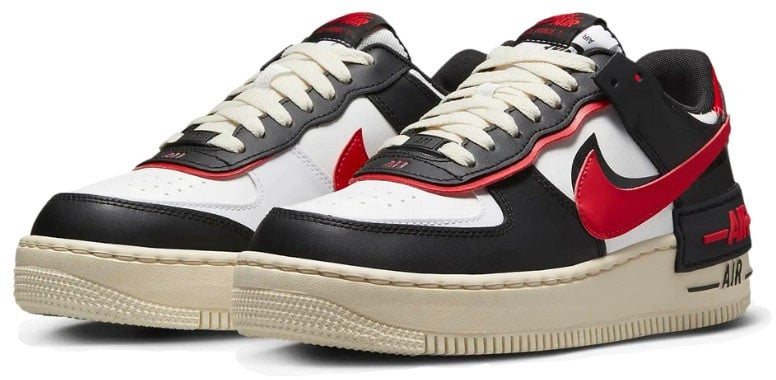 Nike Nike Air Force 1 Shadow White Black Red Zwart