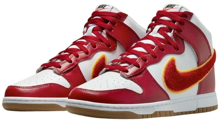 Nike Nike Dunk High Chenille Swoosh White Gym Red Wit