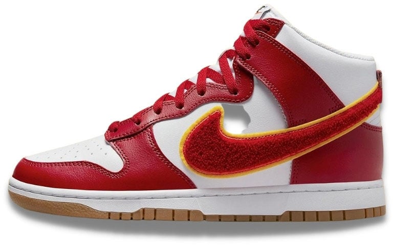 Nike Nike Dunk High Chenille Swoosh White Gym Red Wit