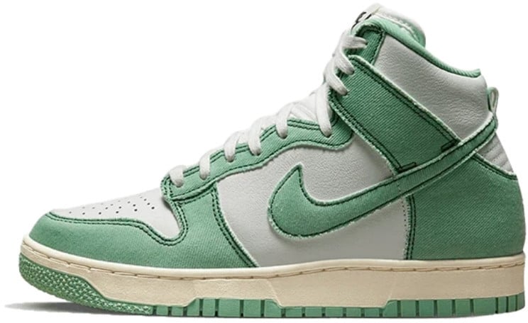 Nike Nike Dunk High 1985 Enamel Green Denim Wit