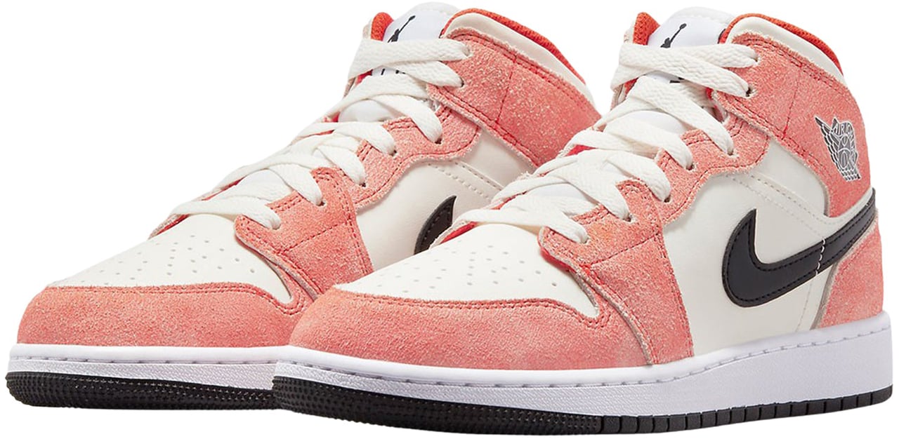 Nike Air Jordan 1 Mid SE Orange Suede (GS) Divers