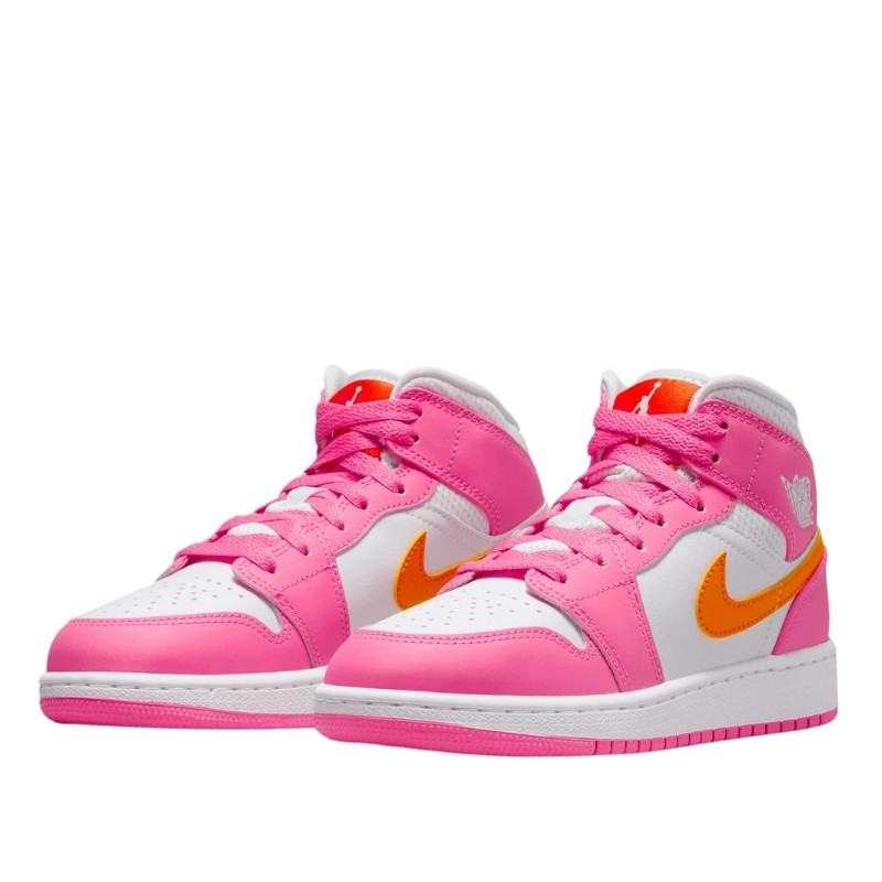 Nike Air Jordan 1 Mid Pinksicle Safety Orange Wit