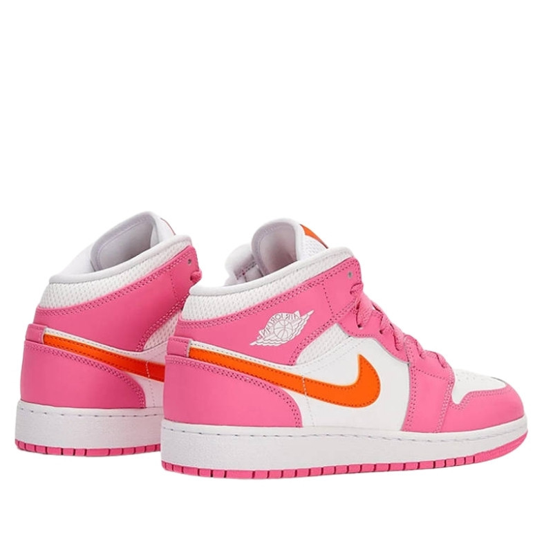Nike Air Jordan 1 Mid Pinksicle Safety Orange Wit