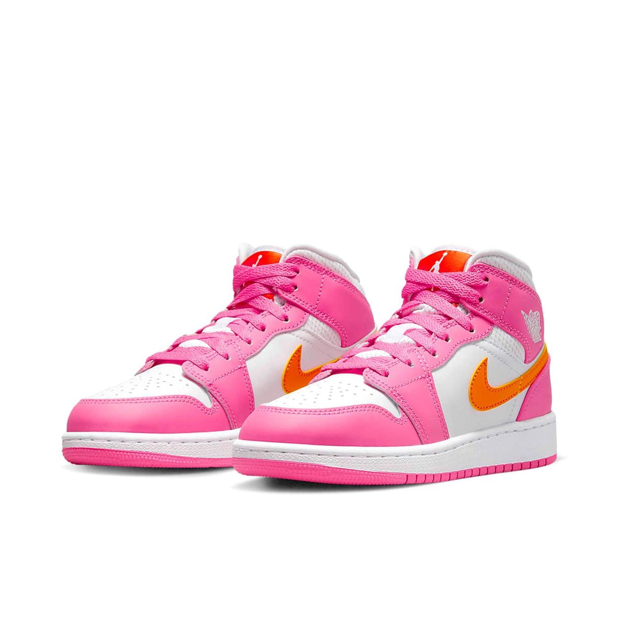 Nike Air Jordan 1 Mid Pinksicle Safety Orange (GS) Divers