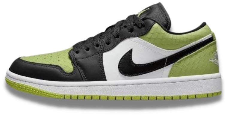 Nike Air Jordan 1 Low Vivid Green Snakeskin Zwart