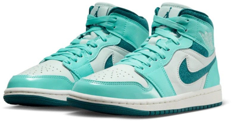 Nike Air Jordan 1 Mid Bleached Turquoise Blauw
