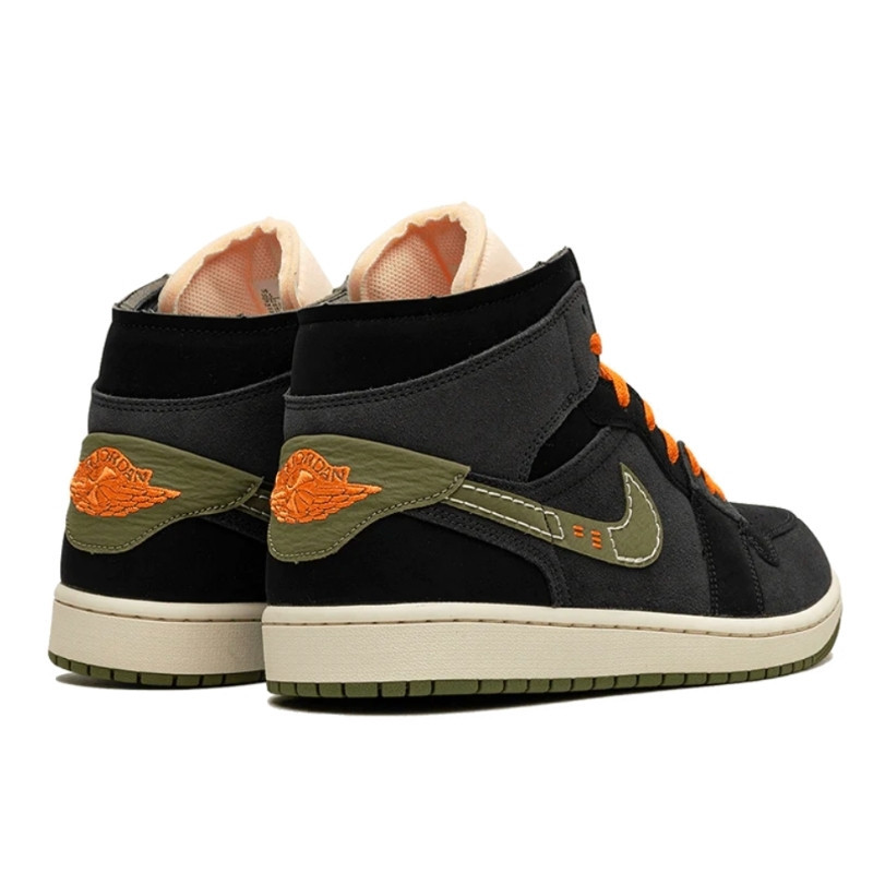 Nike Air Jordan 1 Mid SE Craft Anthracite Light Olive Zwart