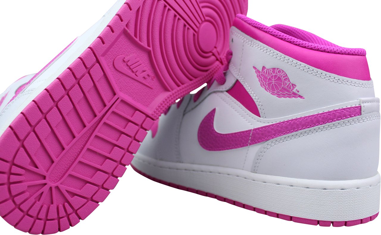 Nike Air Jordan 1 Mid 'Fire Pink' (GS) Roze