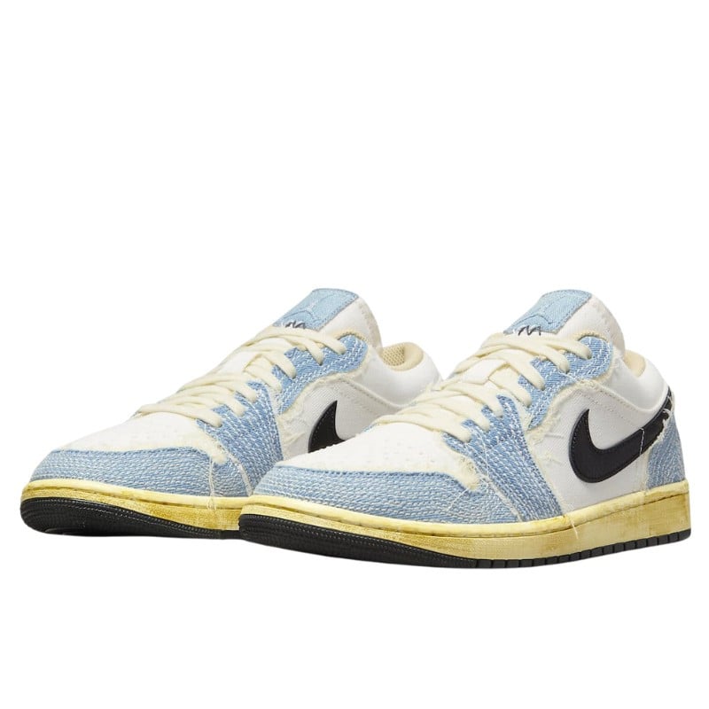 Nike Air Jordan 1 Low WRMK Jean Sashiko Blauw
