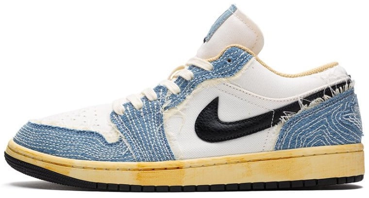 Nike Air Jordan 1 Low WRMK Jean Sashiko Blauw