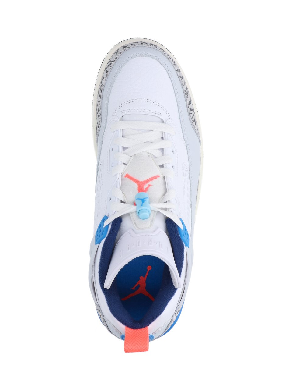 Nike "Jordan Spizike Low" Sneakers, In White Leather Blauw