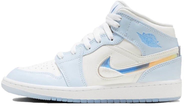 Nike Air Jordan 1 Mid Glitter Swoosh Wit