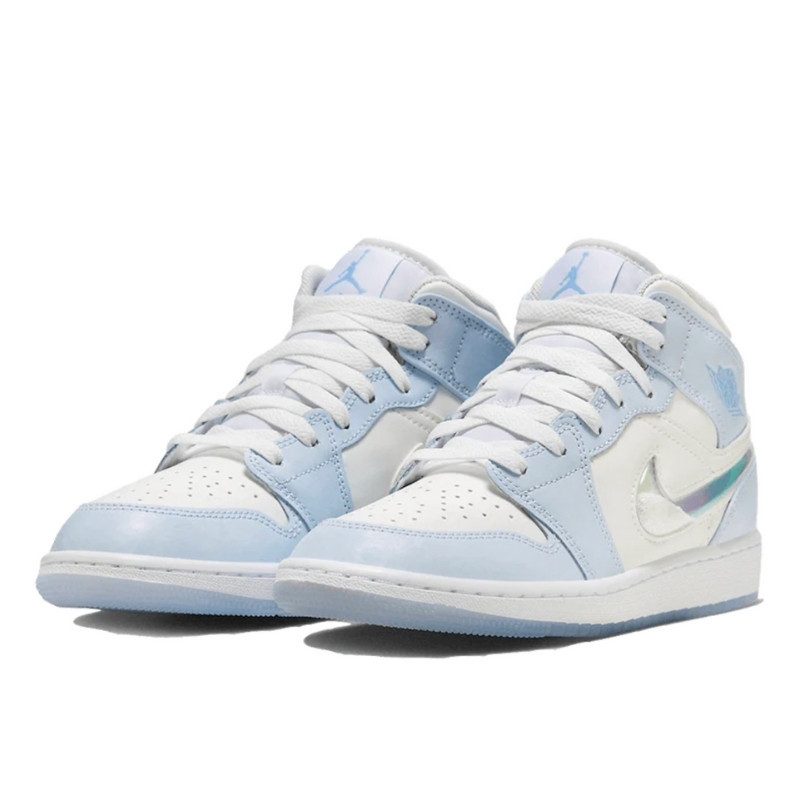 Nike Air Jordan 1 Mid Glitter Swoosh Wit