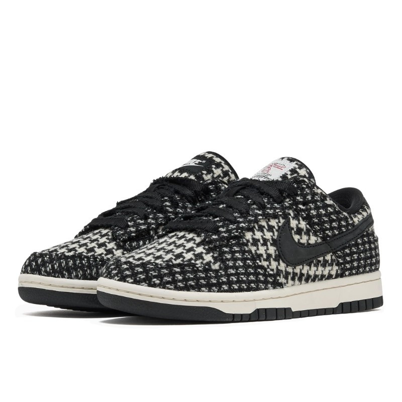 Nike Nike Dunk Low Harris Tweed White Black Multi Zwart