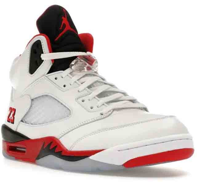 Nike Jordan 5 Retro Fire Red Black Tongue (2025) Wit
