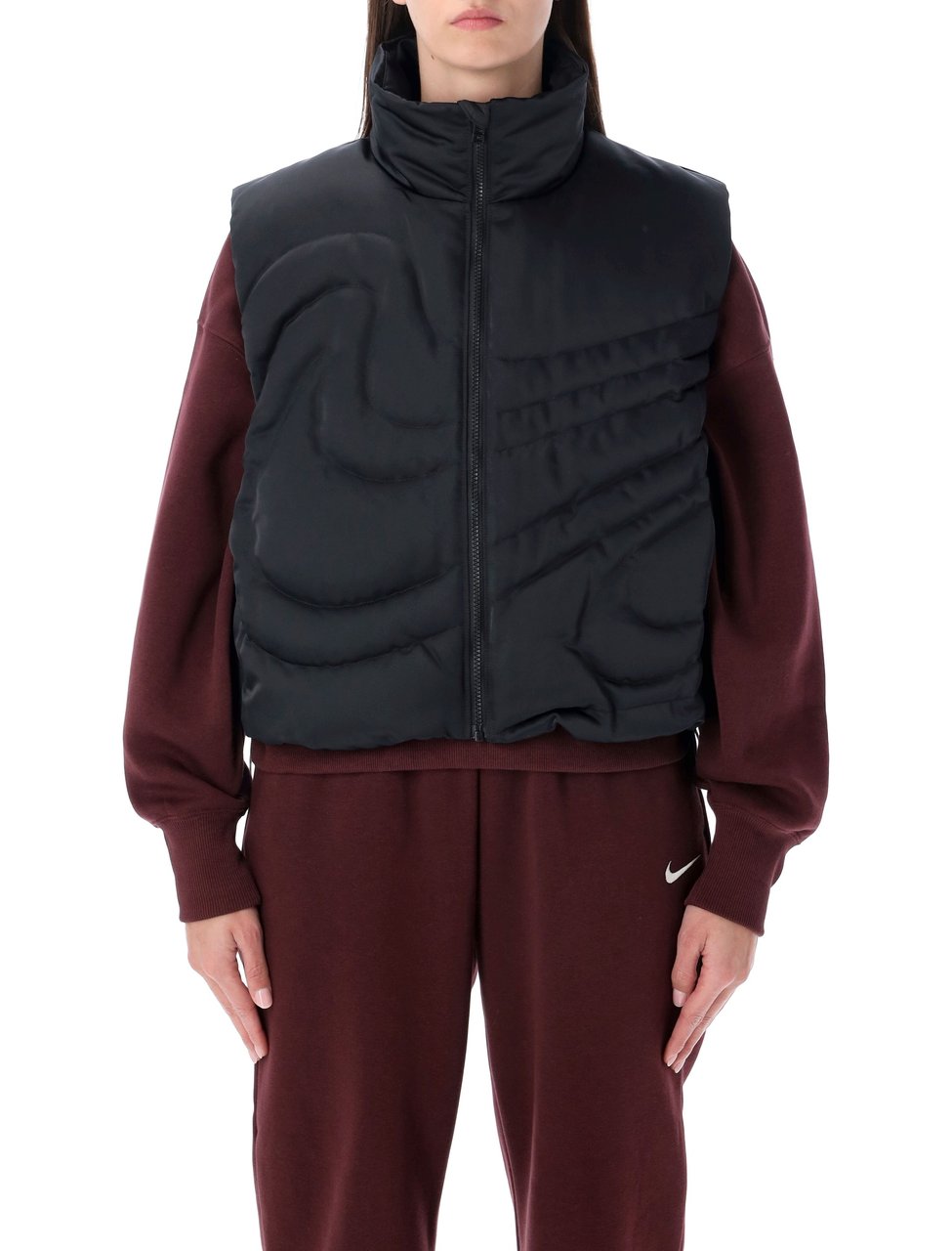Nike Swoosh Series Oversized Down Vest Zwart