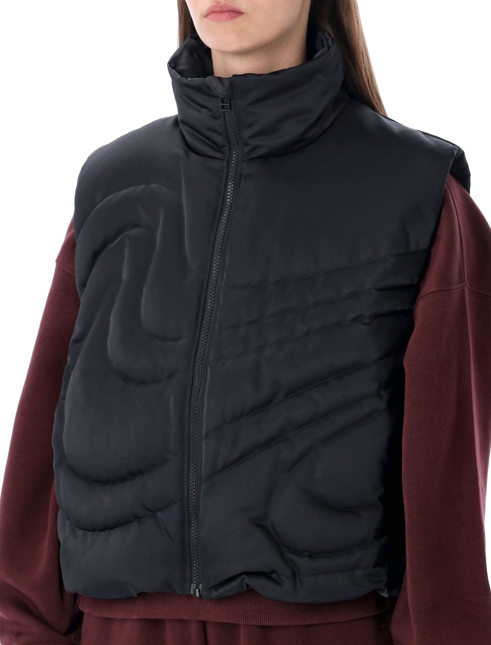 Nike Swoosh Series Oversized Down Vest Zwart