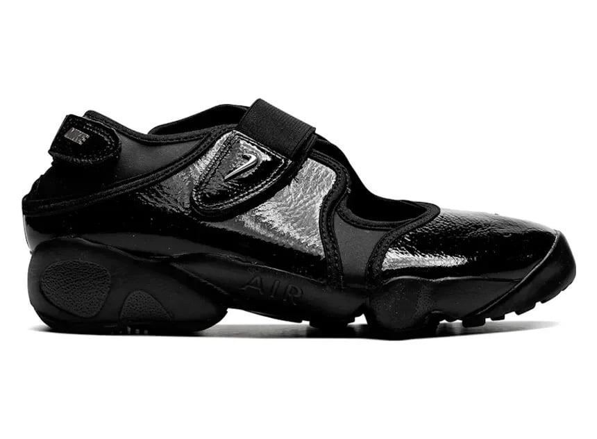 Nike Air Rift Black Metallic Silver (Women's) Zwart