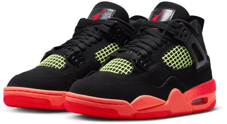 Nike Air Jordan 4 Retro Black Infrared Barely Volt Zwart