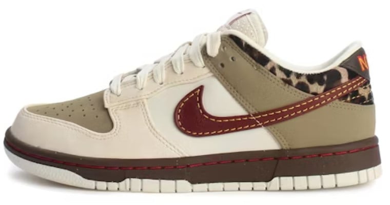Nike Nike Dunk Low Retro Khaki Team Red Pearl White Groen