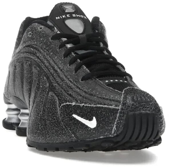 Nike Nike Shox R4 Black Distressed Leather Zwart