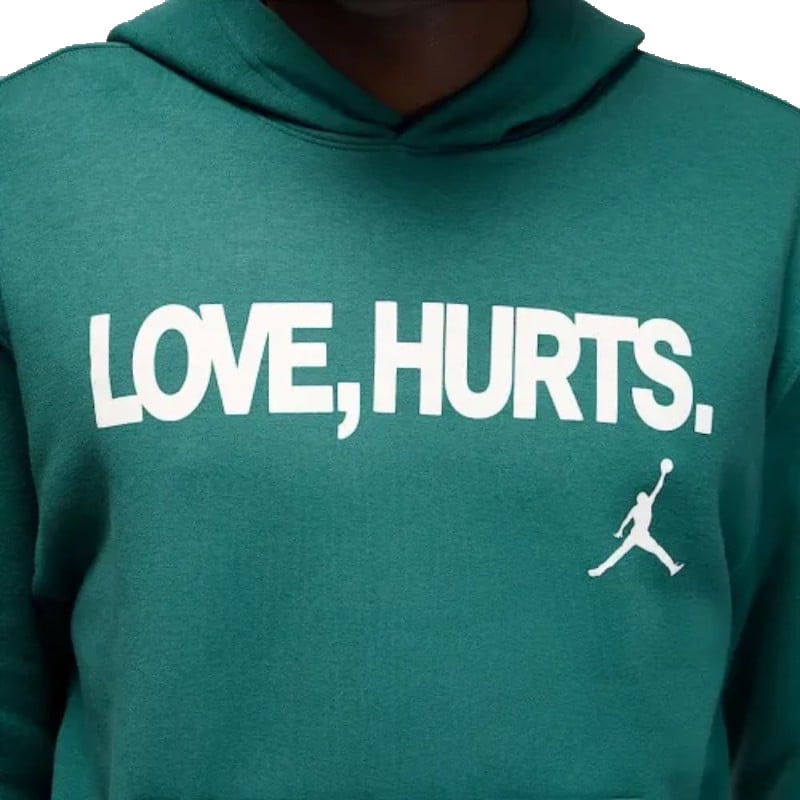 Nike Jordan Jalen Hurts Love Hurts Pullover Fleece Hoodie Sport Teal Groen