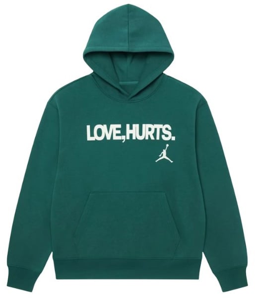 Nike Jordan Jalen Hurts Love Hurts Pullover Fleece Hoodie Sport Teal Groen