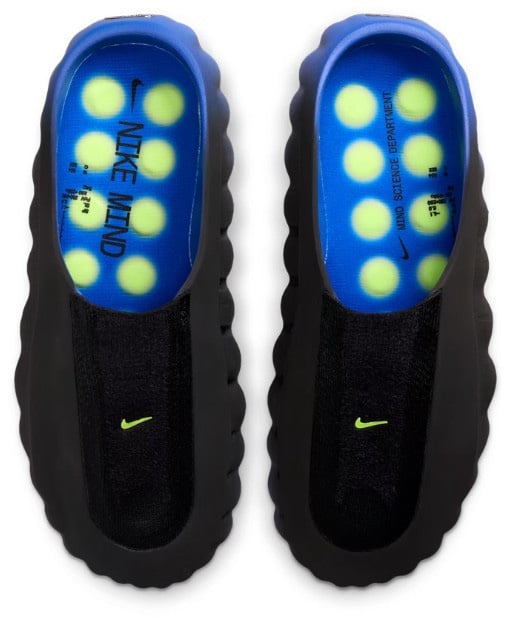Nike Mind 001 Flyknit Slide Hyper Royal Black Blauw