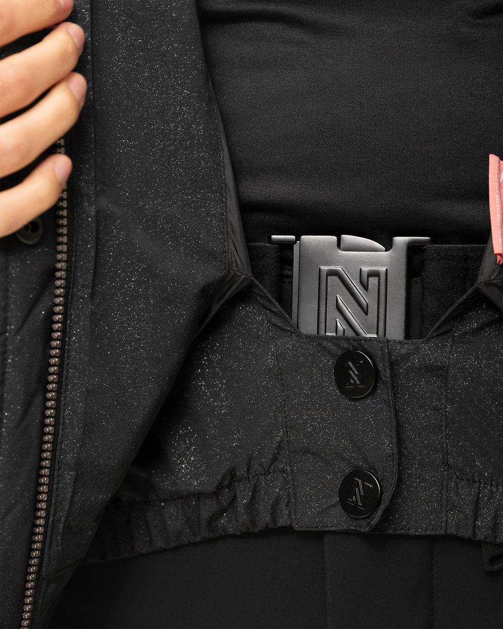 Nikkie Numa Glitter Ski Jas Zwart