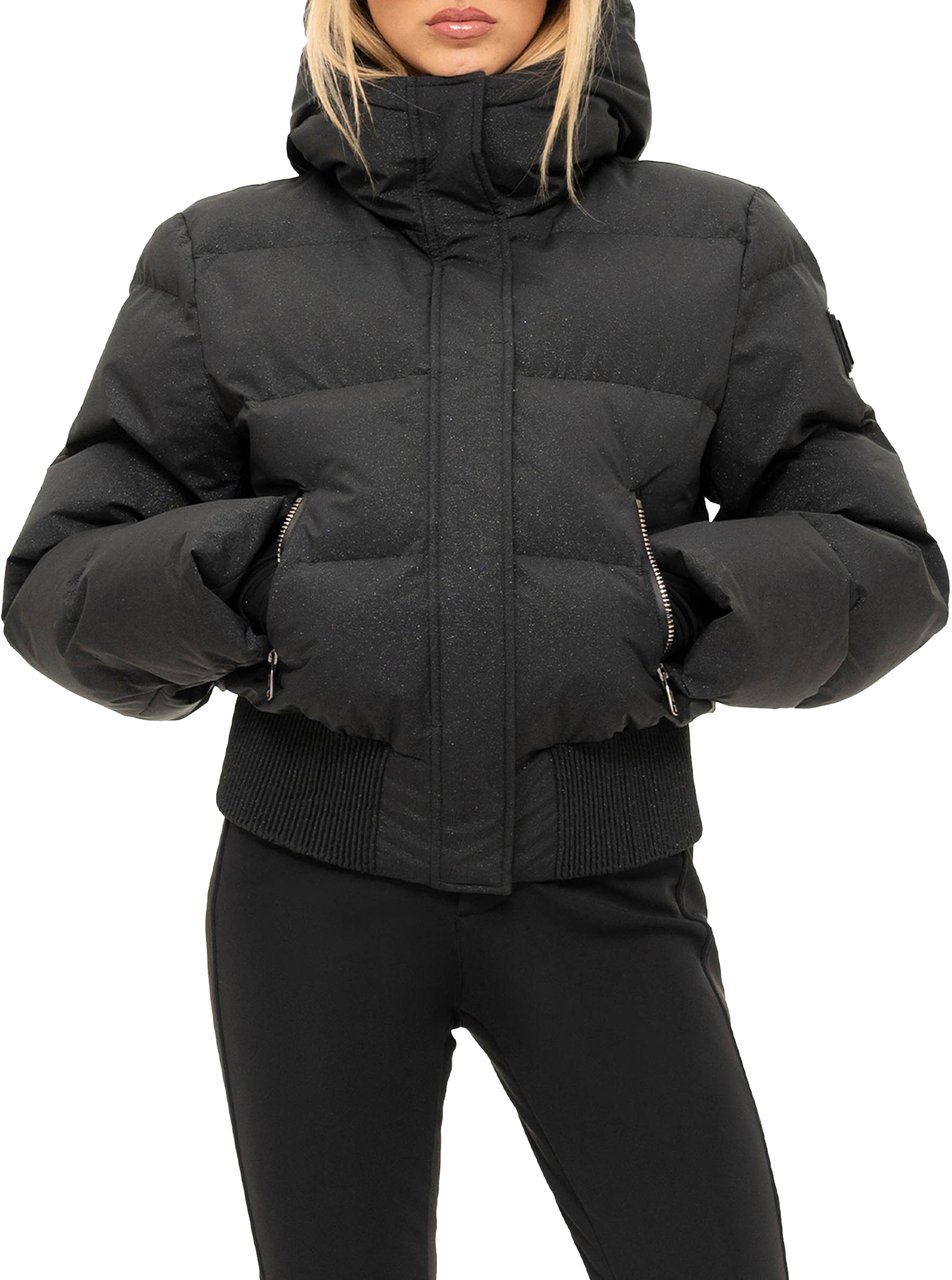 Nikkie Numa Glitter Ski Jas Zwart
