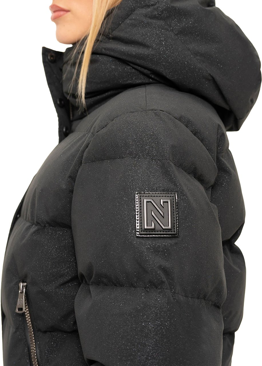 Nikkie Numa Glitter Ski Jas Zwart