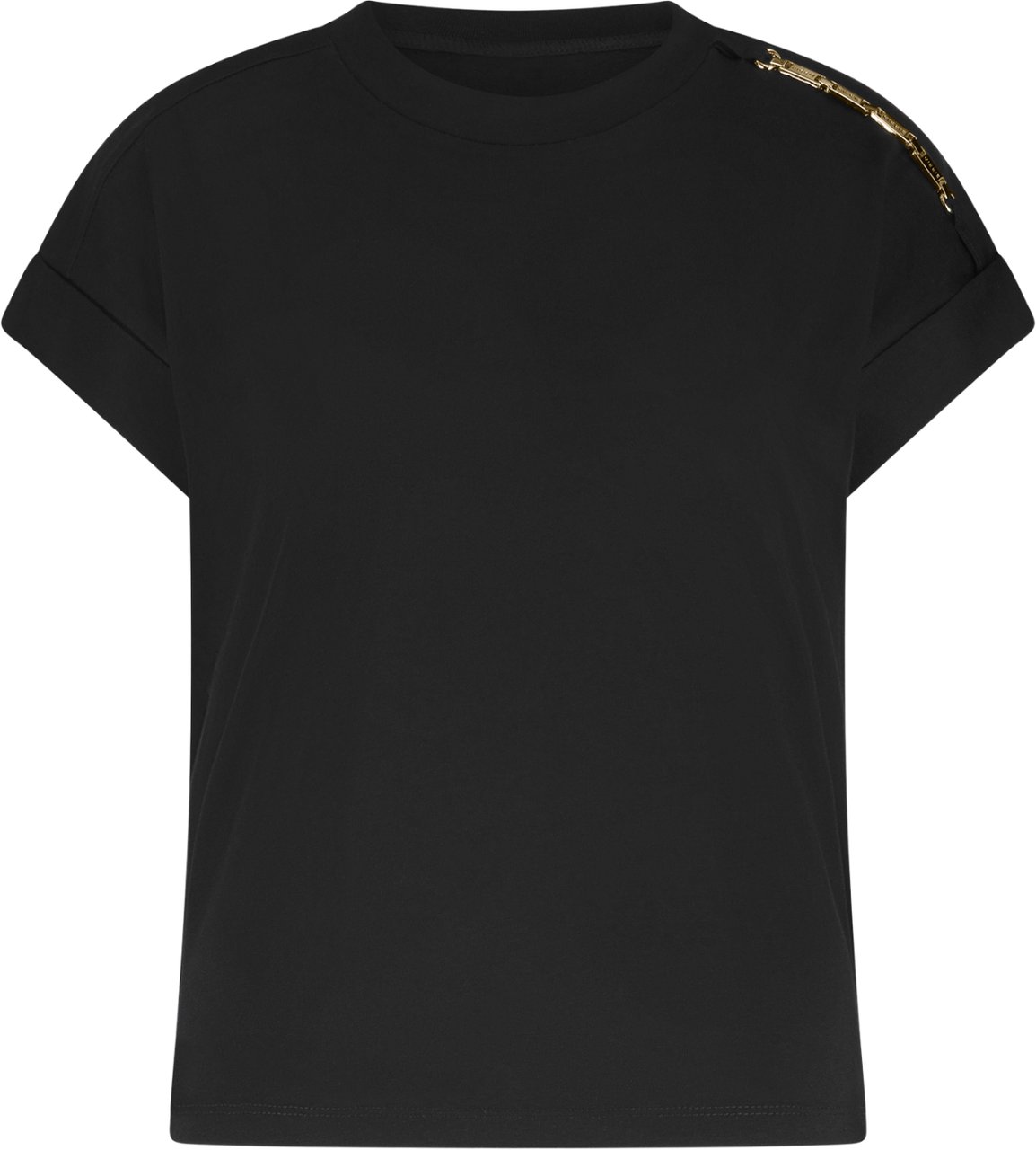 Nikkie Epaulette T-Shirt Zwart