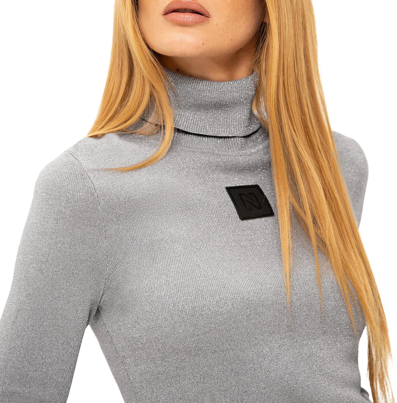 Nikkie Noroton Shiny T-shirt Zilver