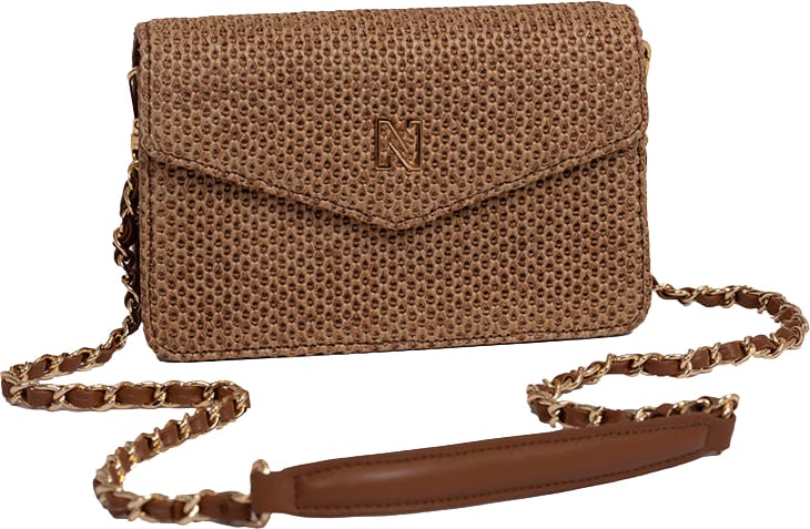 Nikkie Daxing Raffia Schoudertas Beige