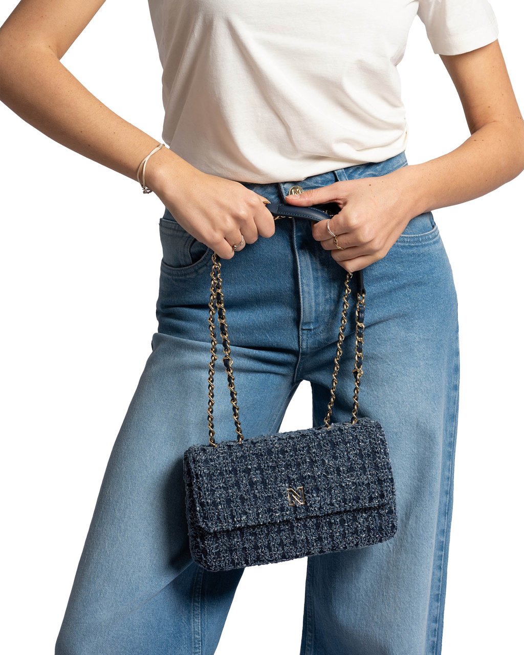 Nikkie Ann Denim Schoudertas Blauw