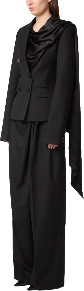 Nina Ricci Double-Breasted Black Jacket Zwart