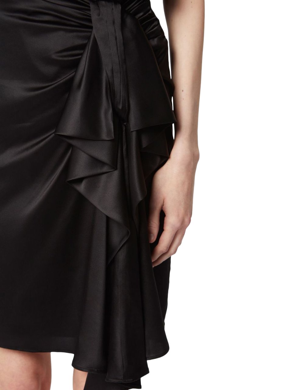 Nina Ricci High-Waisted Asymmetric Silk Blend Mini Skirt Zwart