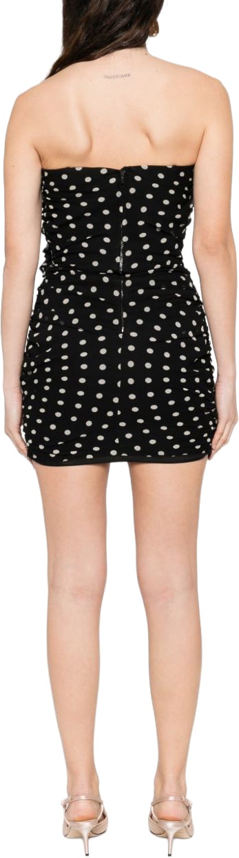 Nina Ricci Ruched Black Mini Dress Zwart