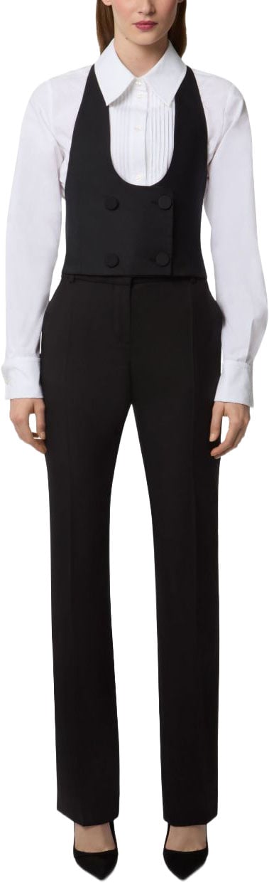 Nina Ricci Straight-Leg Trousers with Pressed Crease Zwart