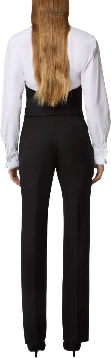 Nina Ricci Straight-Leg Trousers with Pressed Crease Zwart