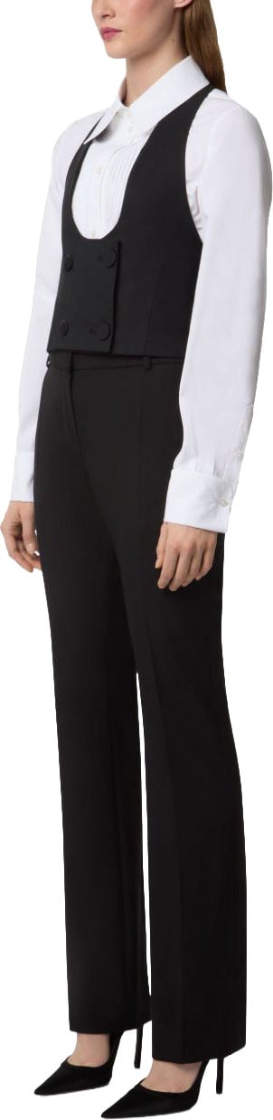 Nina Ricci Straight-Leg Trousers with Pressed Crease Zwart