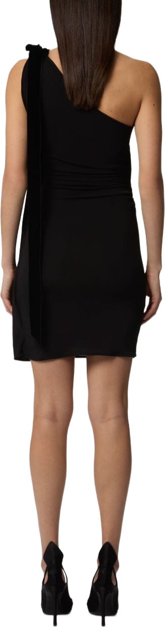 Nina Ricci One-Shoulder Black Mini Dress Zwart