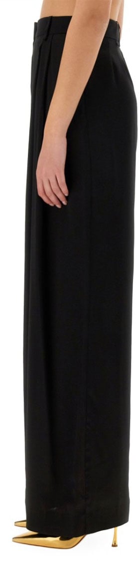 Nina Ricci Wide-Leg Pants With Pleat Detail Zwart