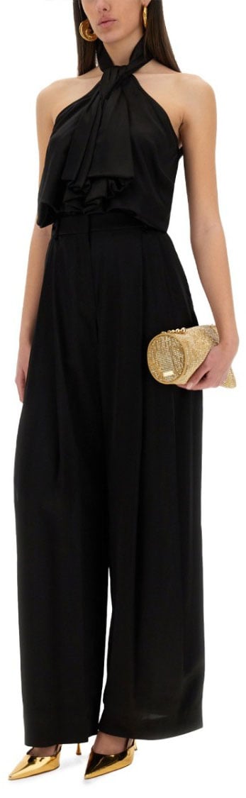 Nina Ricci Wide-Leg Pants With Pleat Detail Zwart