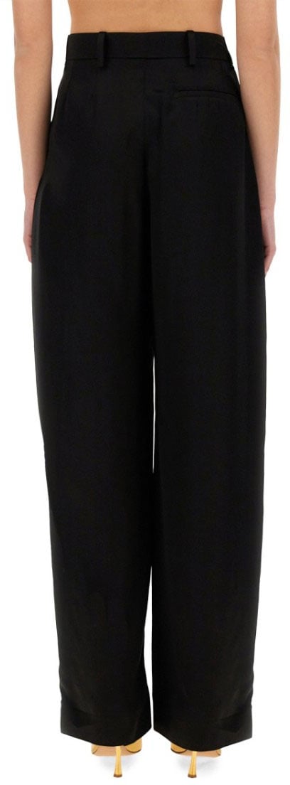 Nina Ricci Wide-Leg Pants With Pleat Detail Zwart