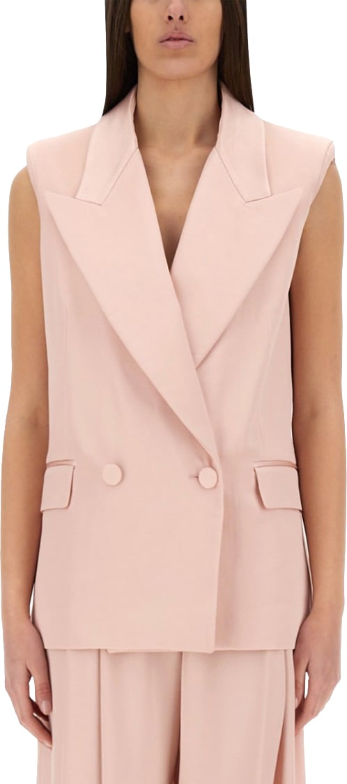 Nina Ricci Double-Breasted Sleeveless Jacket Roze